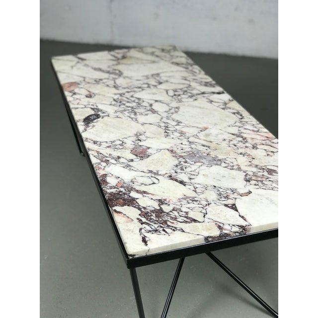 Modernist 1950 S Iron Marble Sculptural Coffee Table After Darrell Landrum