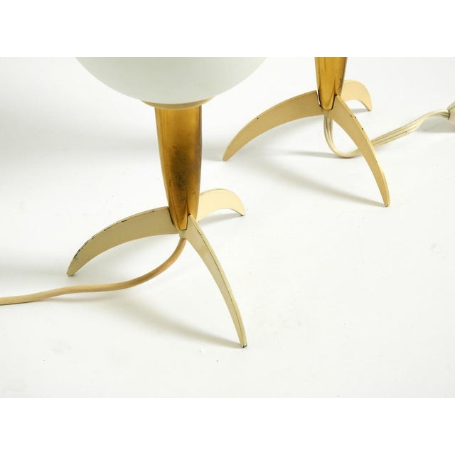 Mid-Century Modern Rocket Table Lamps in Brass and Glass, 1950s, Set of 2 For Sale - Image 16 of 18