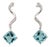 Natural Aquamarine Diamond Earrings 14k Gold 8.15 TCW Certified For Sale