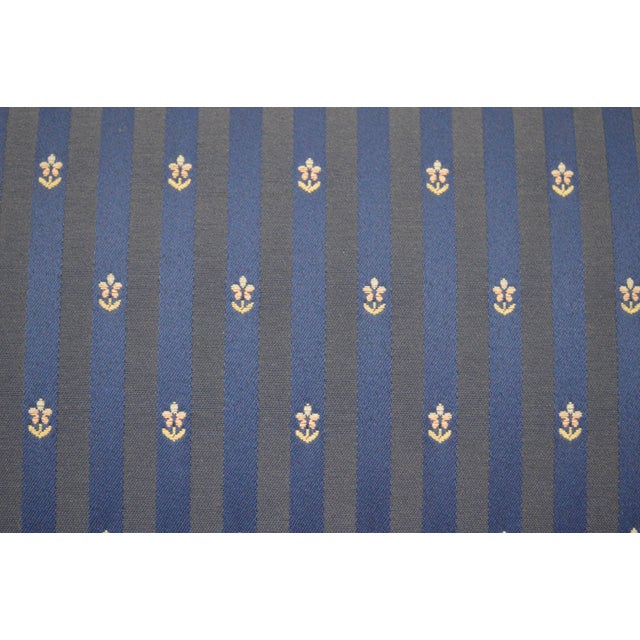 Blue Late 20th Century Ethan Allen Chippendale Style Cameback Sofa W Stretcher Base and Rolled Arms For Sale - Image 8 of 9