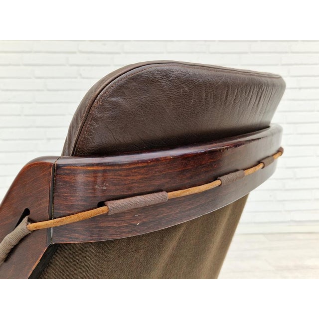 Brown Leather Lounge Chair by Ake Fribytter for Nelo Sweden, 1970s For Sale - Image 16 of 18