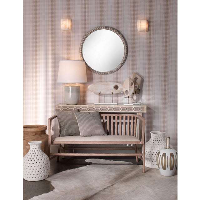 2020s Jamie Young Borealis Tall Hexagon Wall Sconce in White Alabaster For Sale - Image 5 of 6