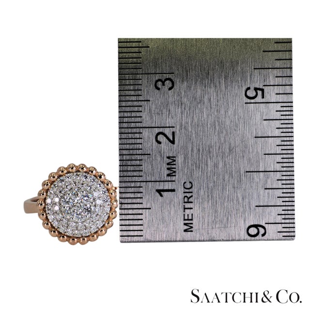 White Natural Diamond Ring 18k White Rose Gold (750) Two Tone, Size 7 For Sale - Image 8 of 9