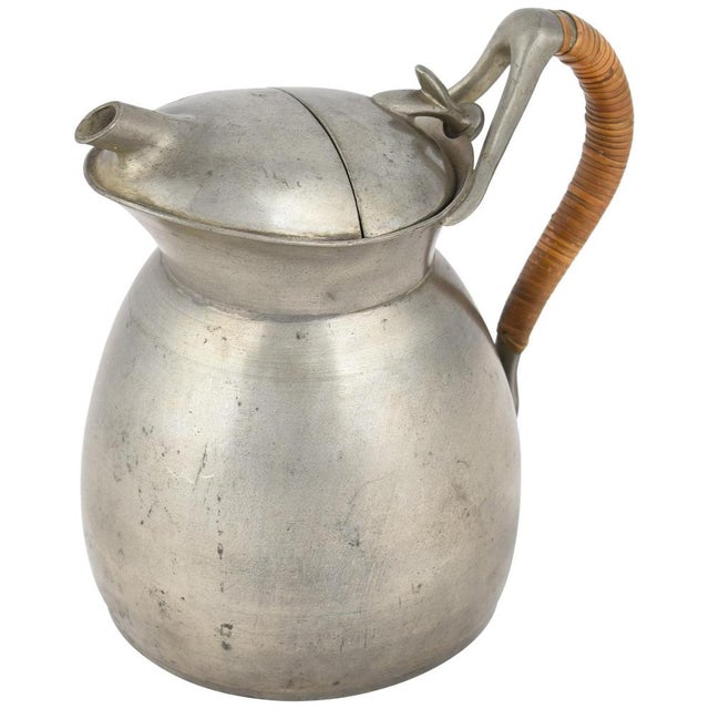 Jugendstil Pewter Pitcher with Wood Handle, Germany, Early 1900s For Sale - Image 5 of 5