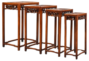Chinese Hardwood Nesting Tables, 1890, Set of 4