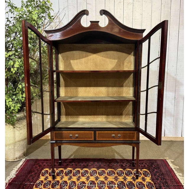 Wood Late 19th Century English Mahogany Display Cabinet For Sale - Image 7 of 17