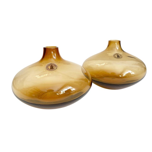 Ikea Salong Amber Glass Squat Bud Vase by Johanna Jelinek For Sale - Image 4 of 5