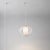 Mid-Century Modern Bloom Swag Lamp, Satin Nickel Steel, Sphere White Shade, Dimmable For Sale - Image 3 of 5