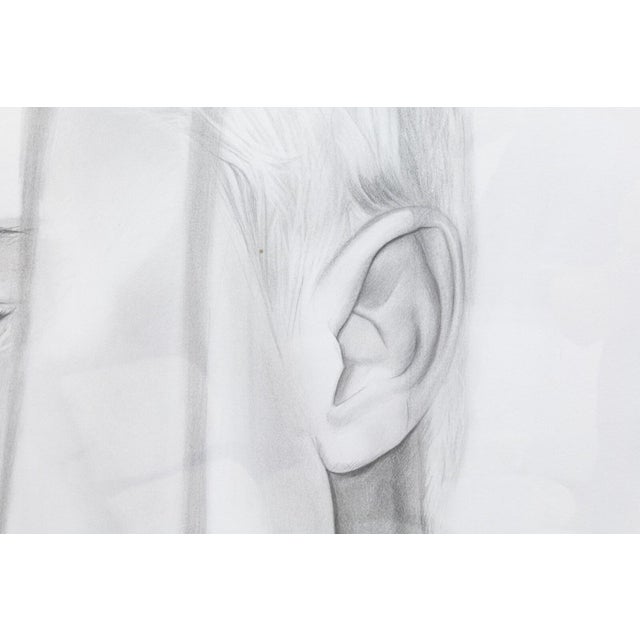 Contemporary Daniel Samaniego Male Portrait I Contemporary Graphite Drawing on Paper Framed For Sale - Image 3 of 6