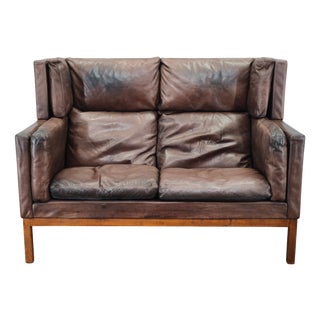 JK 922 Vagon Sofa in Buffalo Leather by Jørgen Kastholm, Denmark, 1960s For Sale