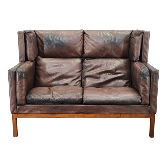 JK 922 Vagon Sofa in Buffalo Leather by Jørgen Kastholm, Denmark, 1960s For Sale