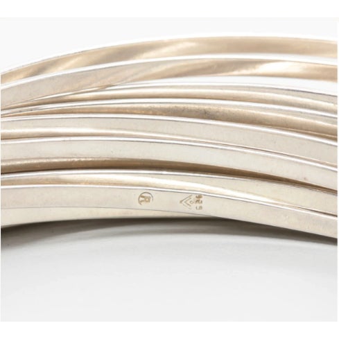 1970s Silpada Sterling Silver Interlocking Bangle For Sale - Image 4 of 5