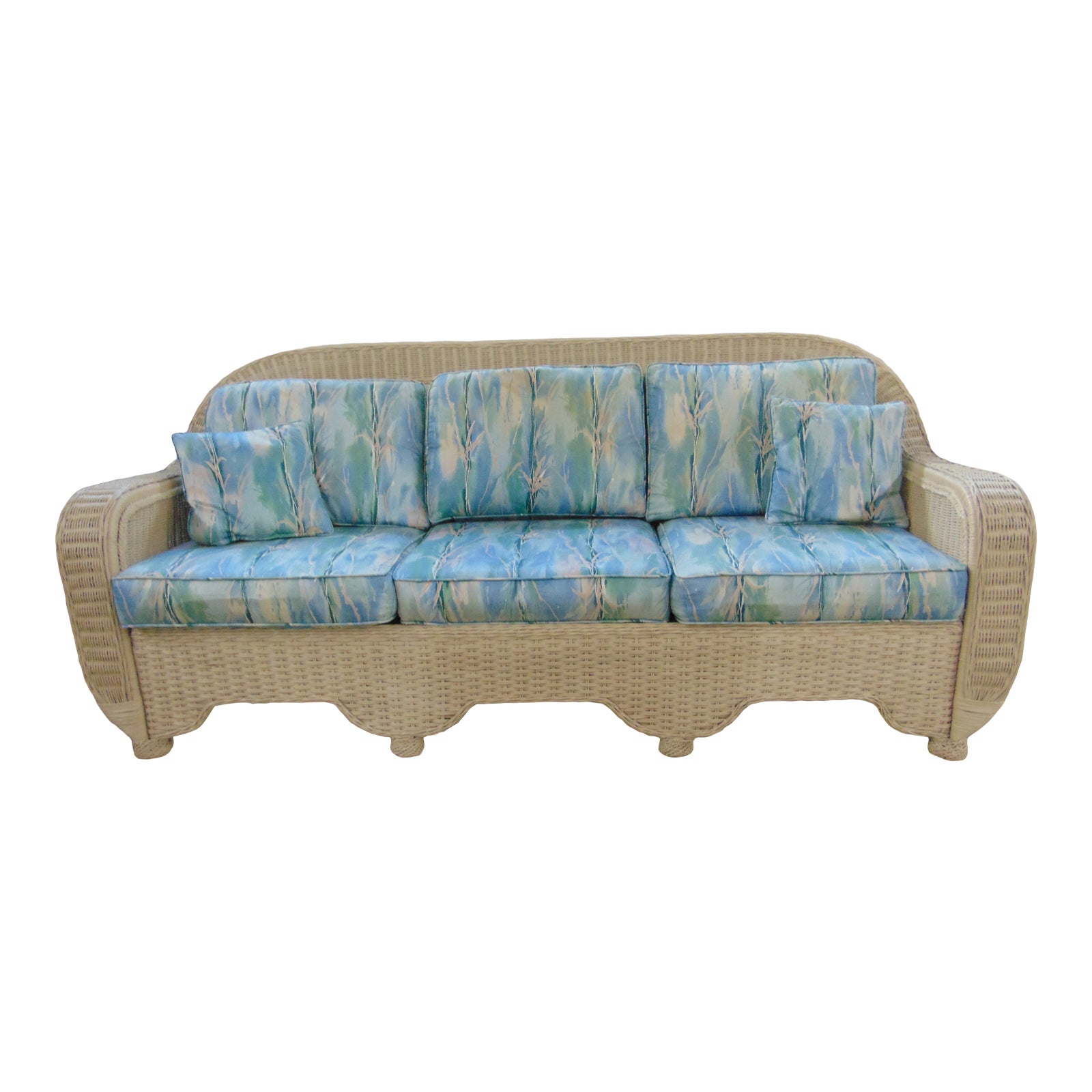 Henry Link Art Deco Style Woven Wicker Sofa Chairish