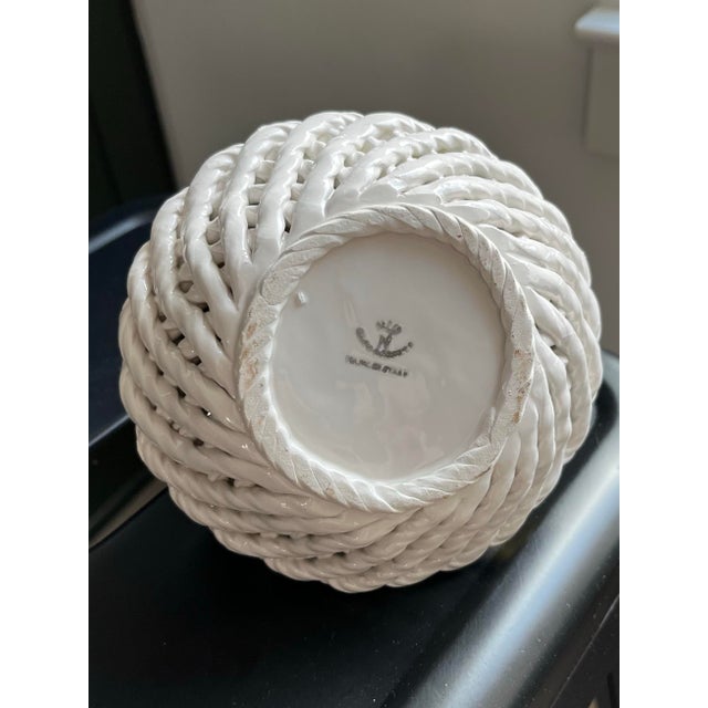 1970s Italian Trompe L"Oeil Petite Woven Rope Basket of Lemons For Sale - Image 11 of 11