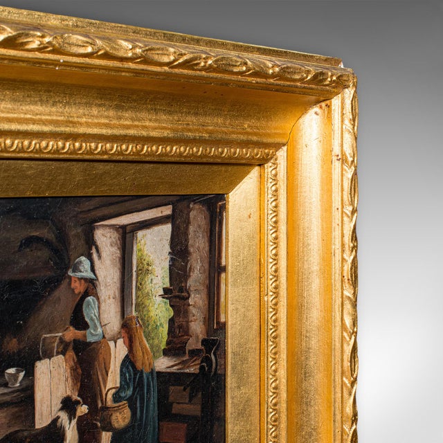 Wood Antique Blacksmith's Cottage Painting, English School, Art, Picture, Figural For Sale - Image 7 of 10