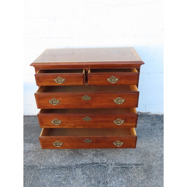 Pennsylvania House Inlay Cherry Low Dresser Chest 6309 For Sale - Image 12 of 14