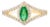 18k Yellow Gold Emerald Split Diamond Ring SIze 7 For Sale