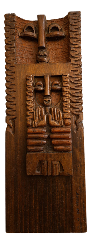 Modernist Wall Sculpture in Carved Wood, 1971