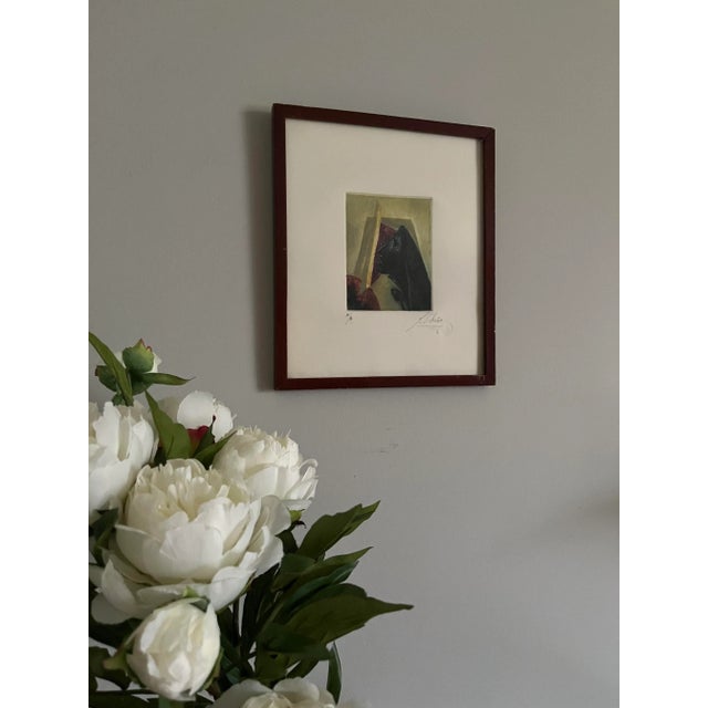 Contemporary Signed Artist Proof Etching of a Woman by Mexican Artist Julio Chico For Sale - Image 3 of 8