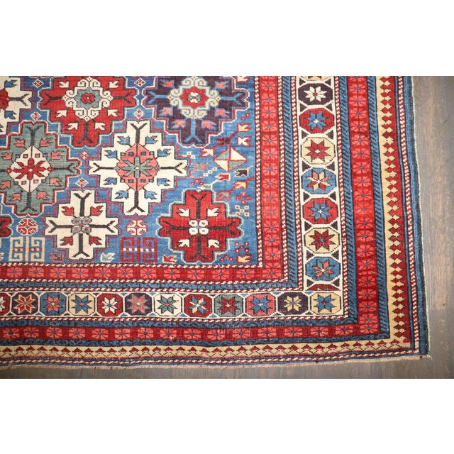 Blue Late 19th Century Square Caucasian Kuba Rug no. j5269 For Sale In New York - Image 6 of 8