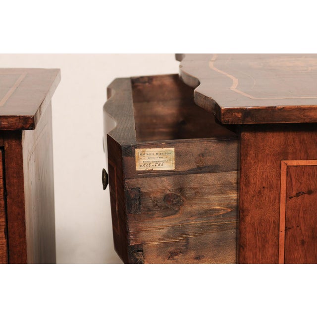 19th Century 19th Century Pair of Italian Petite Serpentine Commodini, For Sale - Image 5 of 12