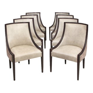 Set of 8 Artistic Frame Garland Dining Chairs With Holly Hunt Faux Shagreen Upholstery For Sale