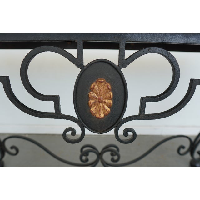 Vintage Iron & Marble Console Table For Sale - Image 11 of 17