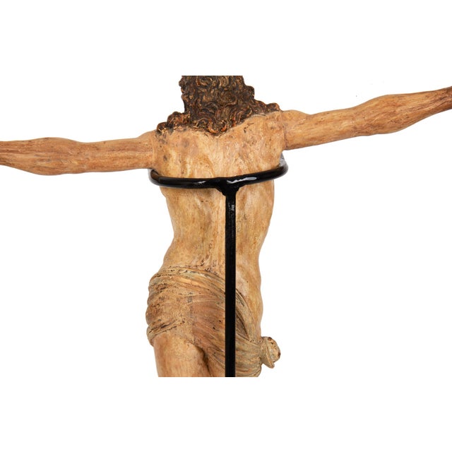 Spanish Polychromed Carved Corpus Christi Statue Sculpture, 18th/19th Century For Sale - Image 17 of 18