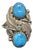 Navajo Turquoise Sterling Silver Rj Robert Johnson Ring Native American Signed Size 6.75 For Sale