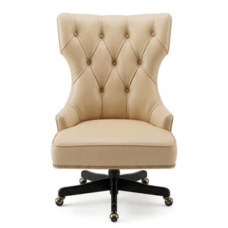 Neiman Marcus Hooker Furniture Seven Seas "Primm" Tufted Leather Executive Office Chair — Pristine Pair Available, Sold Individually For Sale