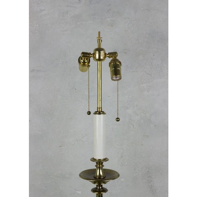 Pair of American Mid-Century English Brass Table Lamps For Sale - Image 10 of 10