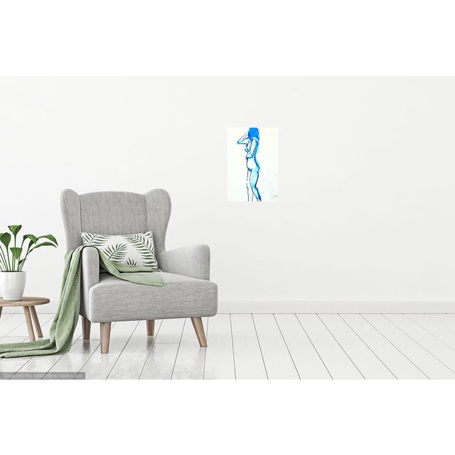 Lovely ink drawing of a nude model in a French atelier. Artist Martha Holden trained at Cranbrook Academy of Art and...