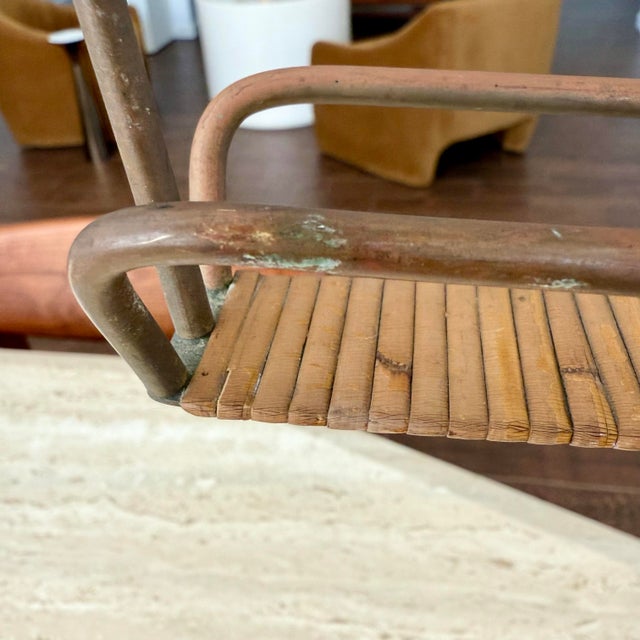 Mid Century Modern Signed Carl Aubock Rattan Wrapped Holder / Display Austrian Vintage For Sale - Image 9 of 12