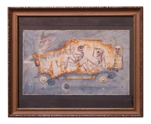Parker Panttila Surrealist Study Watercolor on Board