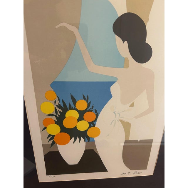 Maria Theresa Torres, Female Figure with Flowers, 1980s, Lithograph For Sale - Image 11 of 13