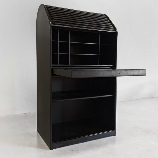1970s A'dammer Model Rolling Shutter Secretaire attributed to Aldo Van Den Nieuwelaar for Pastoe, 1970s For Sale - Image 5 of 18