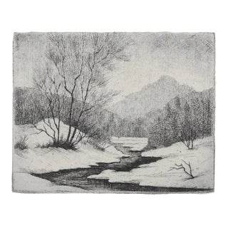1940s Keith Shaw Williams Winter Etching For Sale