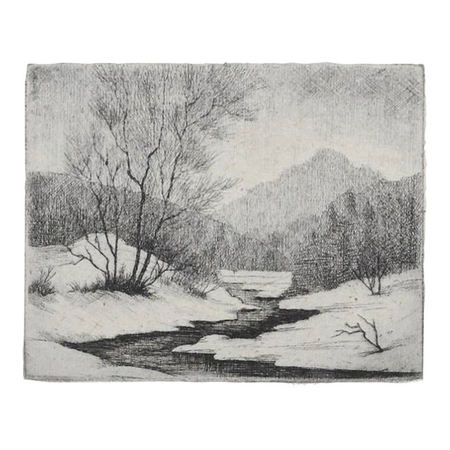 1940s Keith Shaw Williams Winter Etching For Sale