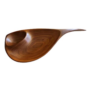 1960s Emil Milan Sculpted Walnut Bowl For Sale