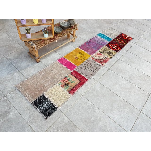 1960s Oushak Vintage Hallway Runner For Sale - Image 5 of 10