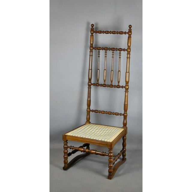 Antique French Walnut Bobbin-Turned Nursing Chair or Side Chair For Sale - Image 10 of 12