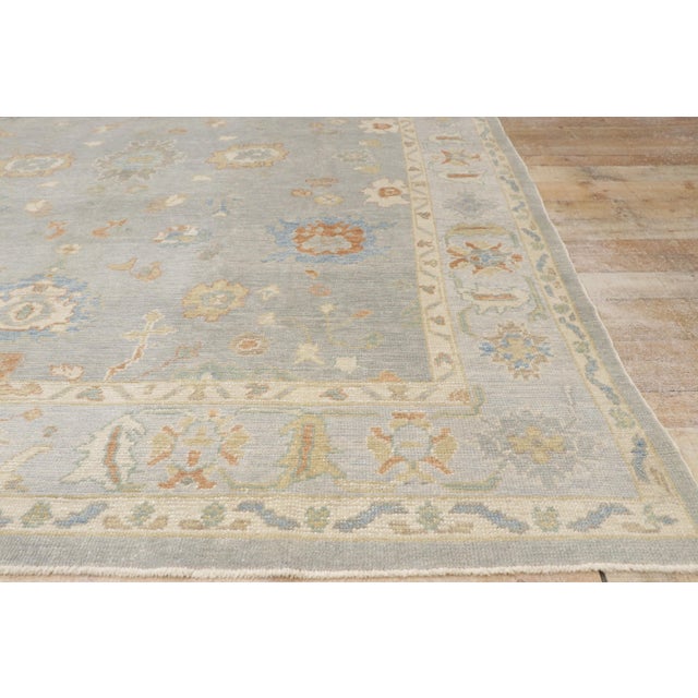 Vintage Modern Oushak Turkish Rug - 09'02 X 11'07 For Sale - Image 12 of 13
