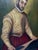 Burgundy 1969 Oil on Canvas Reproduction Giovanni Battista Moroni of Il Sarto 'The Tailor' - Framed For Sale - Image 8 of 17