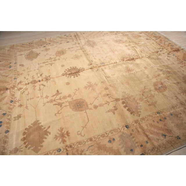 2000 - 2009 8x11 Peshawar Hand Knotted Wool Rug, Gold and Rust Oushak Design For Sale - Image 5 of 14