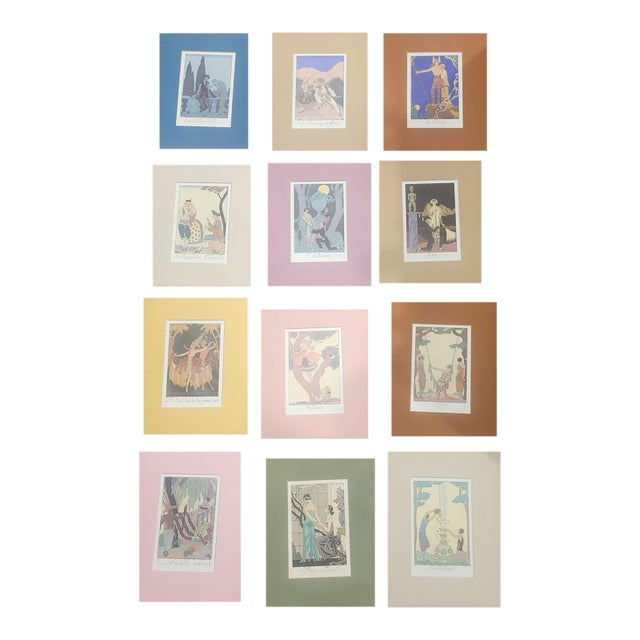1920s George Barbier Original Pochoir 1923 1925 Art Deco Fashion Plates - Lot 12 For Sale