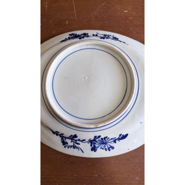 Antique Japanese Blue and White Porcelain Oval Serving Platter, Meiji Period, Circa 1870s–1900s For Sale - Image 12 of 12