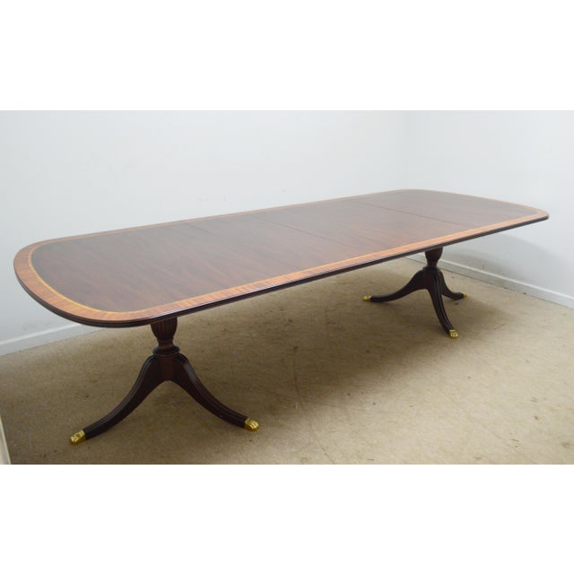 Henkel Harris Mahogany Banded Dining Table For Sale - Image 10 of 17