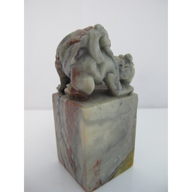 Chinese Foo Dog Carved Soapstone Chop Seal Stamp Sculpture For Sale In Portland, OR - Image 6 of 9