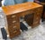 Campaign Vintage Burlwood Campaign Kneehole Desk For Sale - Image 3 of 11