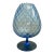 Huge Empoli Italy Optical Blue Glass Vase Goblet Brandy Sniffer 12 1/2” For Sale